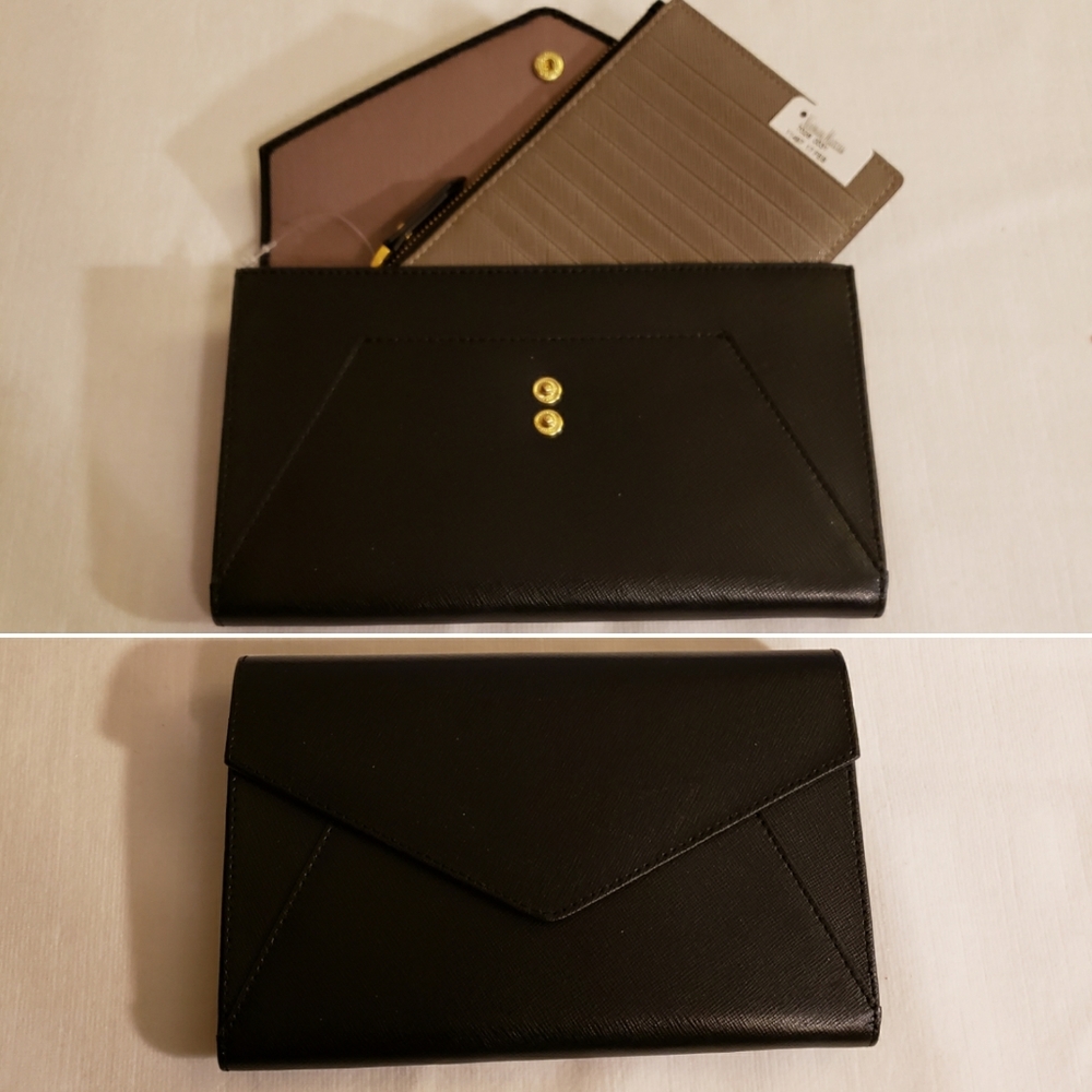 NWT Neiman Marcus leather 2pc wallet set
